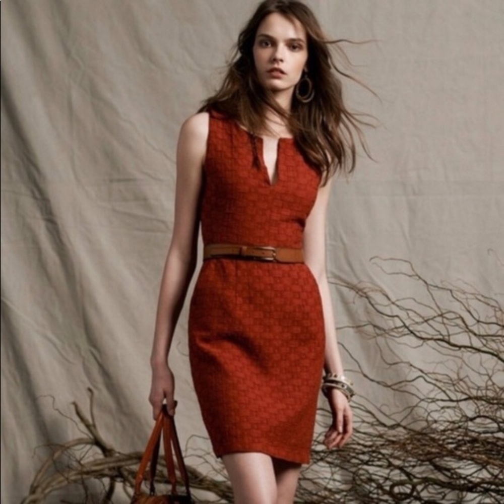Anthropologie Tabitha Rust Orange Sleeveless Dress